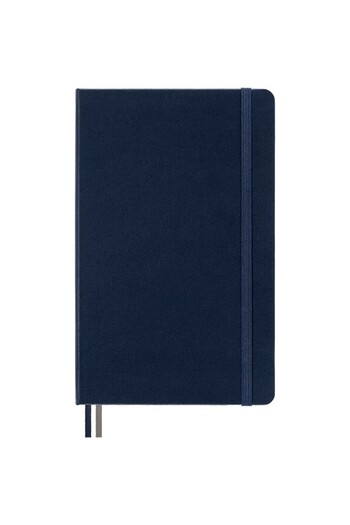 Moleskine Lg Striped Thick Sapphire Blue Notebook L Size Hard Cover