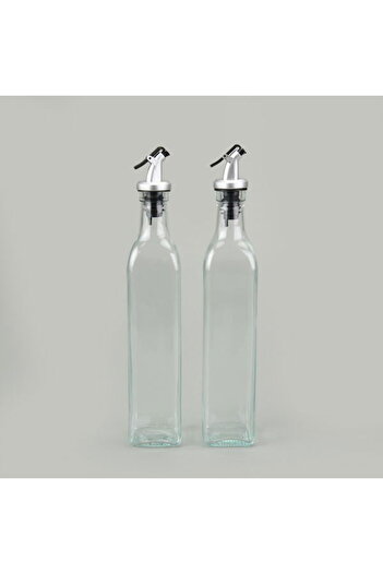 Tohana Set of 2 Glass Oil Vinegar Jars - Transparent - 500 ml