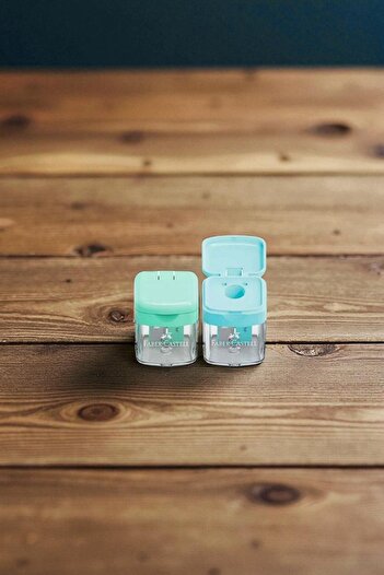 Faber Castell Faber-Castell 2 Pieces Single Compartment Mini Box Pencil Sharpener