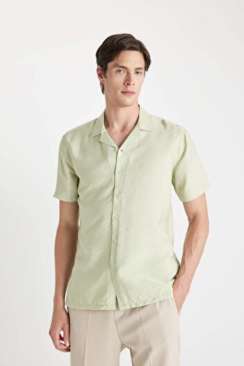 DeFacto Modern Fit Summer Polo Neck Aerobin Short Sleeve Shirt V8406Az24Sm