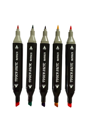 TOUCH SKETC 24'lü fırça uçlu ve kalın uç Çift Taraflı art Marker Boya Kalem Seti Çantalı Ve Standlı
