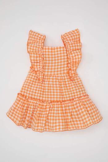 DeFacto Baby Girl Checked Sleeveless Crinkle Dress D0581A524Hs