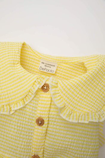 DeFacto Poplin Fabric Baby Girl Striped Sleeveless Dress - C7245A524SM