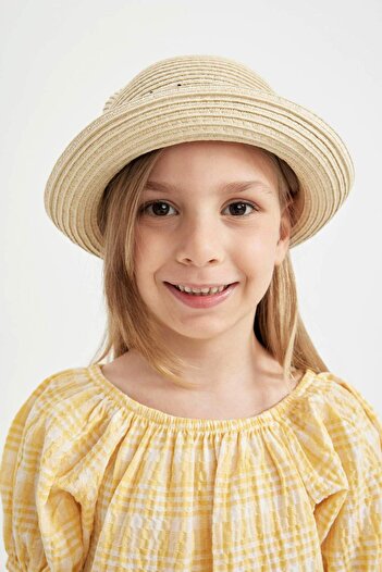 DeFacto Embroidery Detailed Girl's Straw Hat - N4134A624SM