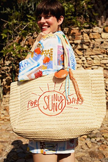DeFacto Women's Straw Shoulder Bag B9076Axns