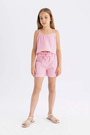 DeFacto Girl's Checkered Strap Blouse - C2301A824SM
