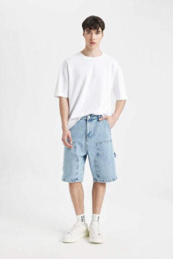 DeFacto Carpenter Fit Jean Bermuda Shorts C2195Ax24Sm