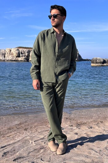 inpool Men'S, Modal, Old Money Culture, Regular Fit, Hi-Quality Shirt-Pants Suit G15-304