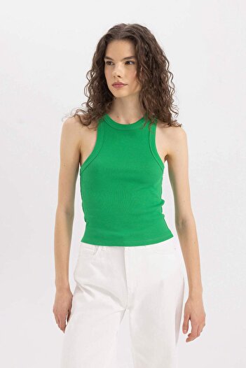 DeFacto Slim Fit Dar Kesim Halter Yaka Fitilli Kaşkorse Atlet C4078AX24SP