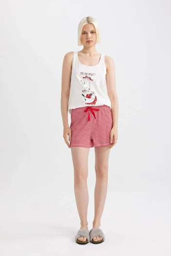 DeFacto Be in Love Printed Tank Top and Shorts Pajama Set - C7968ax24hs