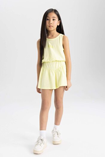 DeFacto Girl's Printed Singlet Shorts 2-Piece Set C5368a8yl281mc