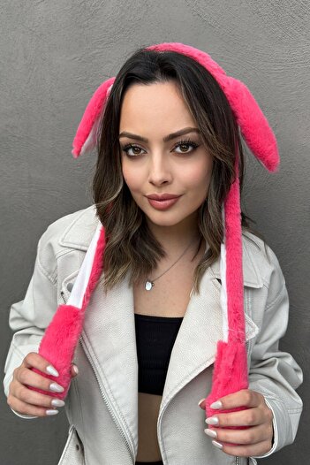 TAKIŞTIR Plush Crown Playing Dark Pink Color Ears