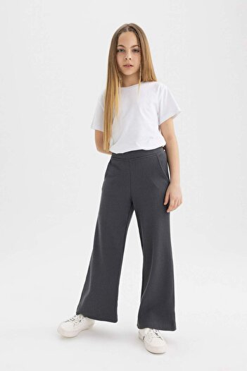 DeFacto Dívčí vaflové kalhoty Straight Fit C4596A824SM