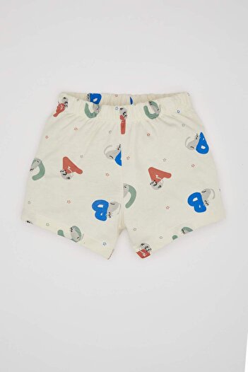 DeFacto Baby Boy Printed Combed Cotton Short Sleeve Shorts Pajama Set C1505A524Hs