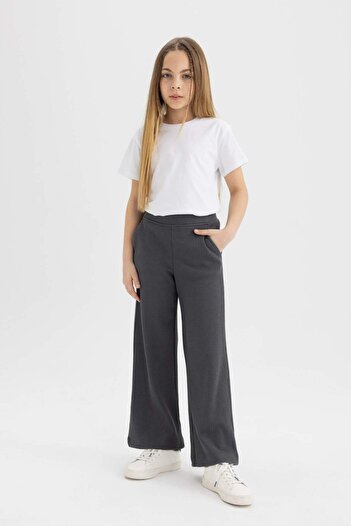 DeFacto Dívčí vaflové kalhoty Straight Fit C4596A824SM