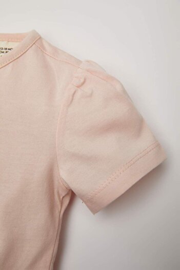 DeFacto Kız Bebek Leopar Desenli Penye Kısa Kollu Şortlu Pijama Takımı C0911A524HS