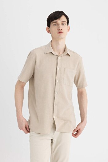 DeFacto Regular Fit Yazlık Polo Yaka Pamuklu Kısa Kollu Gömlek C7633AX24SM