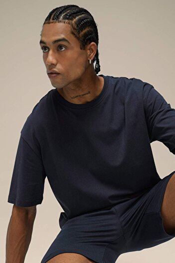 DeFacto Oversize potištěné tričko Crew Neck – široký střih, krátký rukáv A1624Ax24Sm