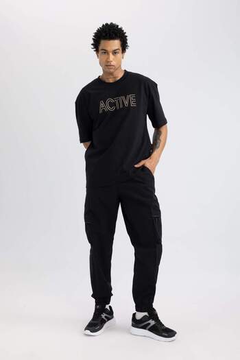 DeFacto Fit Oversize Wide Fit Cargo Pocket Sportsman υφαντό παντελόνι (C1528ax24sm)