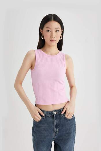 DeFacto Slim Fit Slim Fit Halter Neck Ribbed Camisole Undershirt A8859Ax24Sp