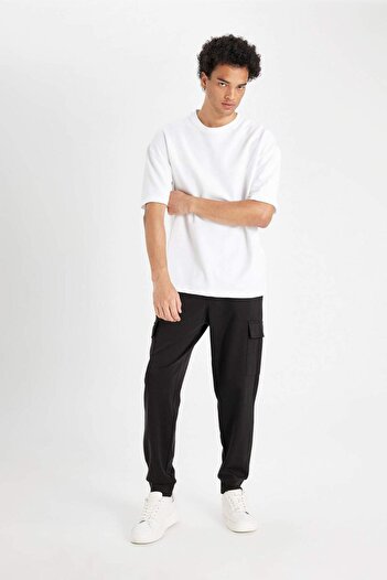 DeFacto Ρυθμισμένη εφαρμογή Slim Sweatpants Cargo με τσέπες μέσης με ελαστικό πόδι A6209AX24SP