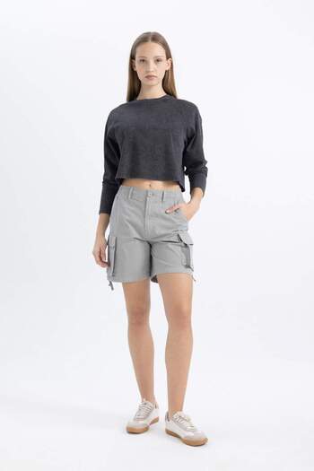 DeFacto Coool Loose Fit Washed Faded Effect Long Sleeve T-Shirt C4398Ax24Sp