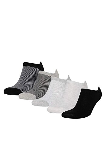 DeFacto Men's 5-Piece Cotton Sneaker Socks C0108AXNS