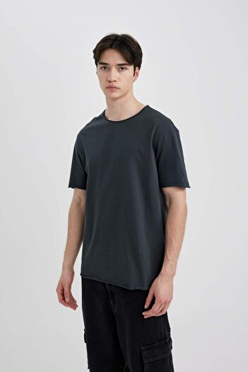 DeFacto Regular Fit Crew Neck Short Sleeve Basic Plain T-Shirt B7755Ax24Sm