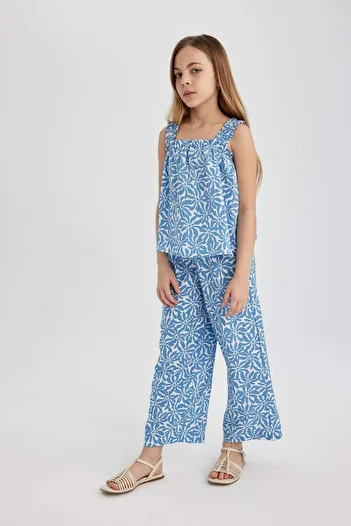 DeFacto Girls Wide Leg Wide Leg Patterned Trousers B5046A824Sm