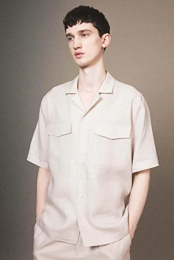 DeFacto Summer Linen Polo Shirt - Relax Fit, Short Sleeve B6687Ax24Sp