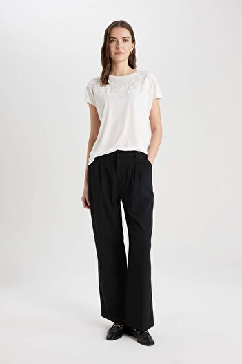 DeFacto Crew Neck Printed Short Sleeve T-Shirt C2386Ax24Sp