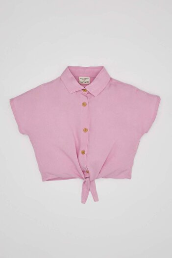 DeFacto Baby Girl Tie-Up Short Sleeve Shirt B9797A524Sm