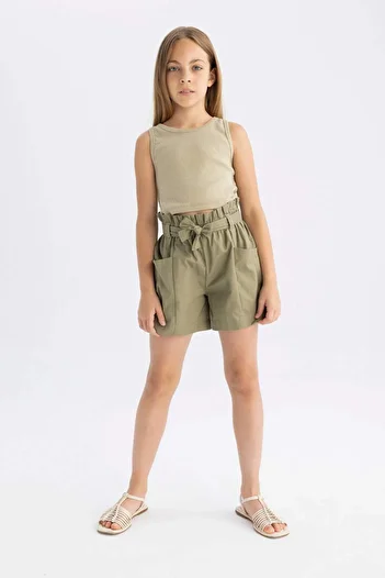 DeFacto Girl's Crew Neck Basic Plain Undershirt C2214A824Sm