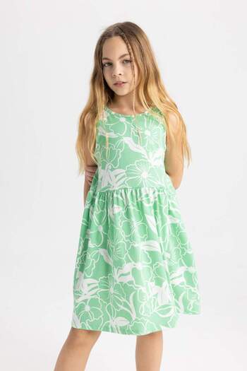 DeFacto Girl's Patterned Sleeveless Dress B4338a824sm