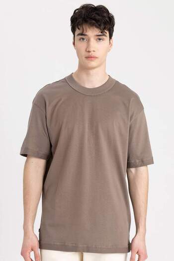 DeFacto Μπλουζάκι με κοντό μανίκι Boxy Fit Crew Neck Basic C2562AX24SM