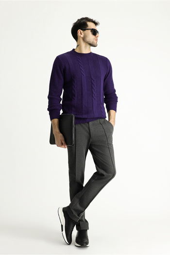 Kiğılı Crew Neck Slim Fit Slim Fit Patterned Knitwear Sweater