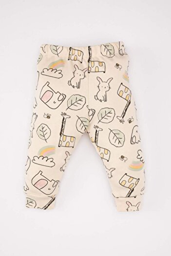 DeFacto Baby Girls Pajamas Set Patterned Long Sleeve Top with Elastic Waist Long Bottom B9238A524Sp