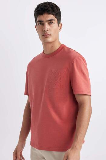 DeFacto Regular Fit Crew Neck Heavy Fabric Short Sleeve T-Shirt B6496Ax24Sp