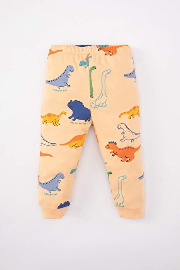 DeFacto Baby Boy Pajamas Set Dinosaur Printed Long Sleeve Top with Elastic Waist Long Bottom C0729A524Sp