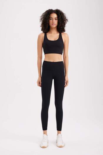 DeFacto Defactofit Black High Waist Recovery Waist Hugging Sports Leggings B0920Ax24Sp