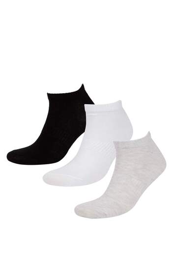 DeFacto Men's 3-Piece Cotton Booties Socks C0111Axns