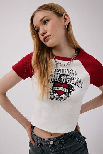 DeFacto Coool Fitted Printed Short Sleeve T-Shirt B7121Ax24Sm