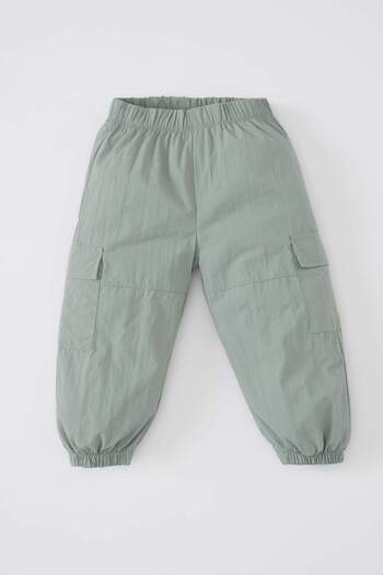 DeFacto Baby Girl Cargo Fit Jogger Parachute Pants with Elastic Waist and Legs B9703A524Sp
