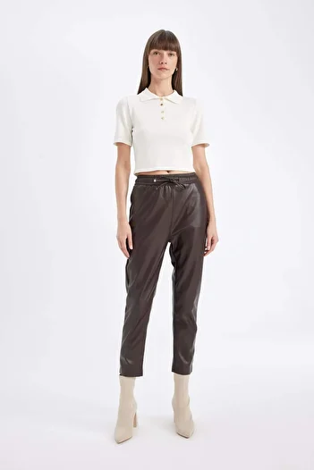 DeFacto Fitted Polo Neck Short Sleeve Knitwear T-Shirt C2043Ax24Sp