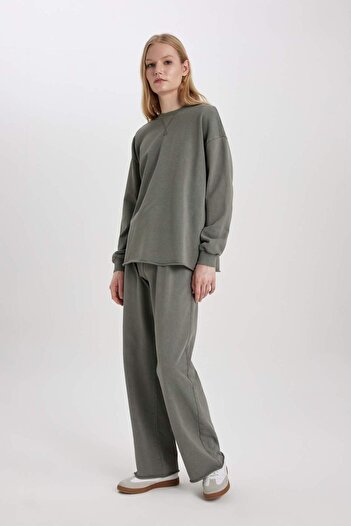 DeFacto Relax Fit Bisiklet Yaka Yıkamalı Soluk Efektli Sweatshirt C2816AX24SP