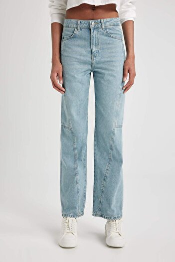 DeFacto 90S Wide Leg High Waist Wide Leg Long Jean Pants C1216Ax24Sp