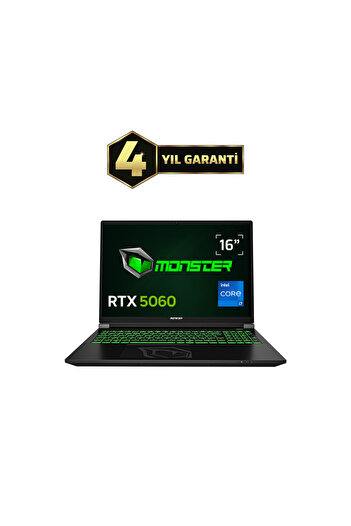 MONSTER Tulpar T6 V3.3.5 Intel Core i7 13700HX 32GB RAM 1TB SSD RTX 5060 Windows 11 Home 16" FHD+ 165 Hz