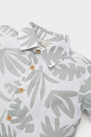 DeFacto Baby Boy Patterned Flared Poplin Long Sleeve Shirt B9257A524Sp