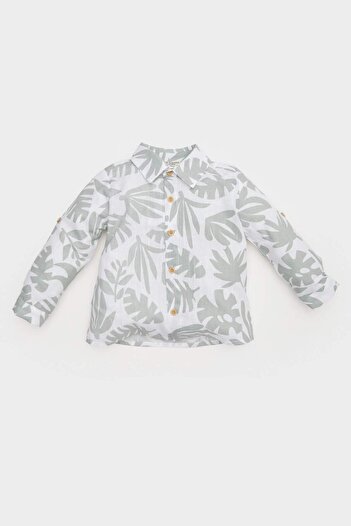 DeFacto Baby Boy Patterned Flared Poplin Long Sleeve Shirt B9257A524Sp