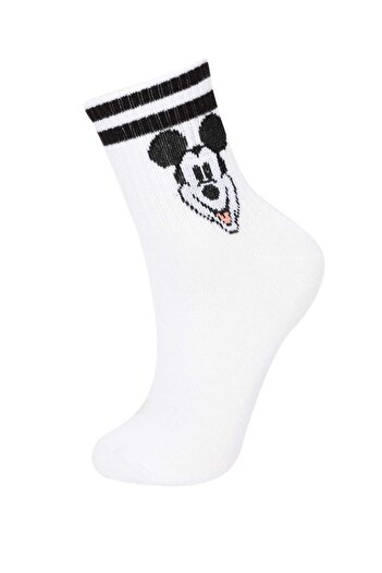 DeFacto Disney Mickey & Minnie 2-teilige Baumwollsocken für Damen B8765AXNS